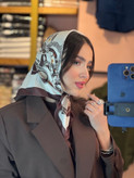 مینی اسکارف ابریشم کالکشن کرم قهوه ای