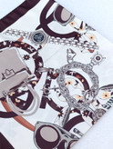 مینی اسکارف ابریشم کالکشن کرم قهوه ای
