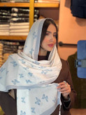 شال نخی کالکشن آبی آسمانی