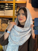 شال نخی کالکشن آبی آسمانی