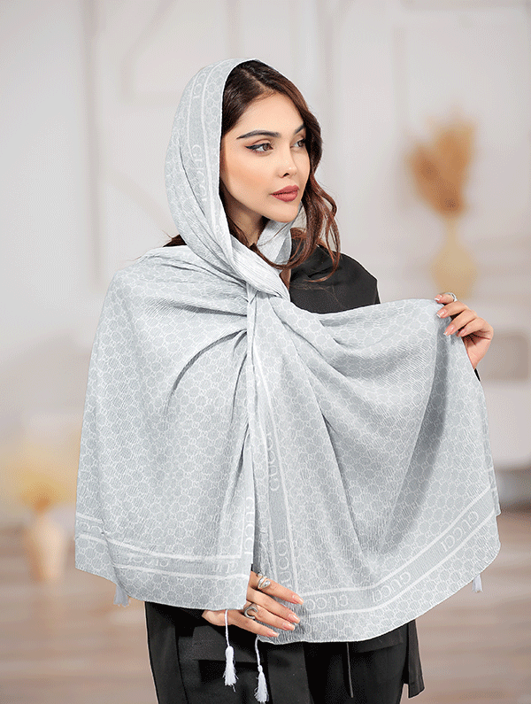 شال نخی کالکشن آبی آسمانی
