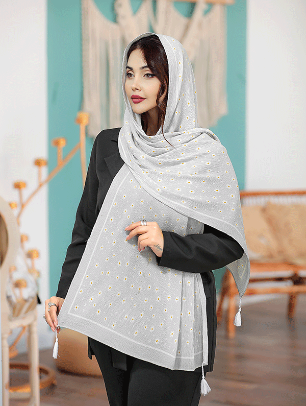 شال نخی کالکشن آبی آسمانی