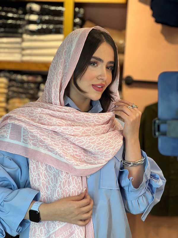 شال نخی کالکشن صورتی