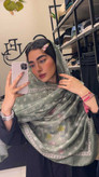 شال حریر کالکشن سبز سیج